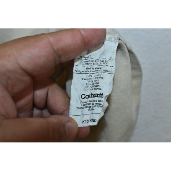 Carhartt K125 Men's Shirt Size XXL Beige Heavyweight Work Long Sleeve  -Flaws- - Picture 10 of 12